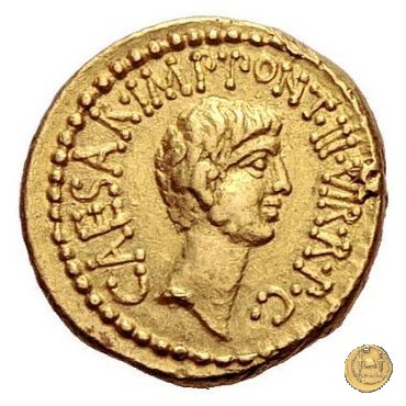 517/1 - aureo M. Antonius / C. Iulius Caesar Octavianus / M. Barbatius 41 BC (Itinerante con M. Antonius)