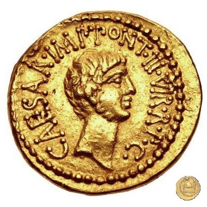 517/1 - aureo M. Antonius / C. Iulius Caesar Octavianus / M. Barbatius 41 a.C. (Itinerante con M. Antonius)