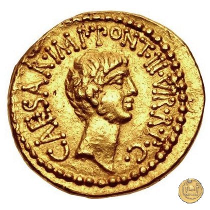 517/1 - aureo M. Antonius / C. Iulius Caesar Octavianus / M. Barbatius 41 BC (Itinerante con M. Antonius)