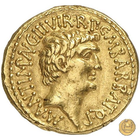 517/1 - aureo M. Antonius / C. Iulius Caesar Octavianus / M. Barbatius 41 BC (Itinerante con M. Antonius)