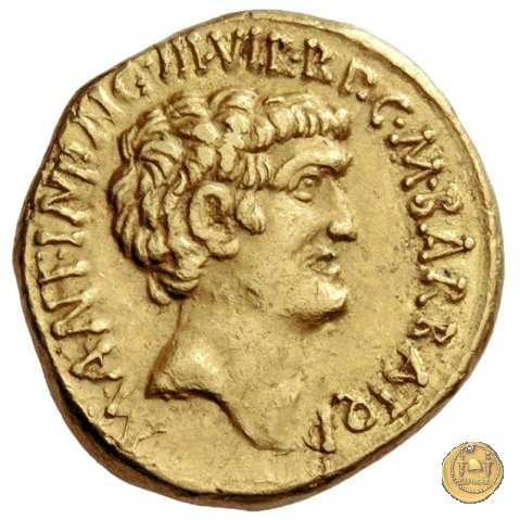 517/1 - aureo M. Antonius / C. Iulius Caesar Octavianus / M. Barbatius 41 BC (Itinerante con M. Antonius)