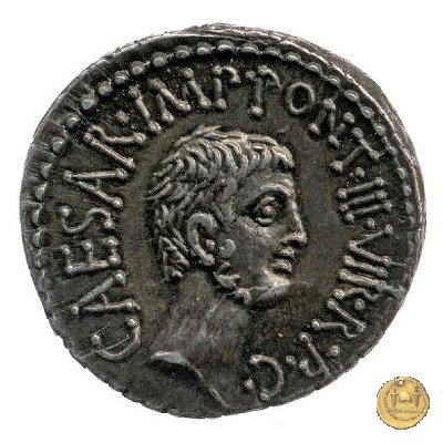 517/2 - denario M.Antonius / C.Iulius Caesar Octavianus / M.Barbatius 41 BC (Itinerante con M. Antonius)