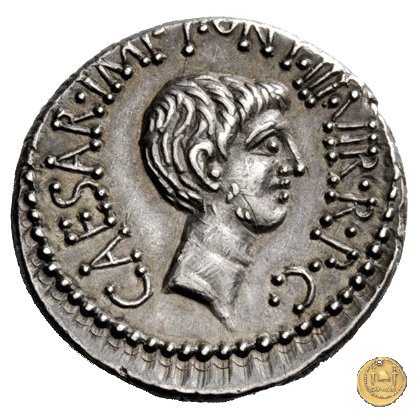 517/2 - denario M.Antonius / C.Iulius Caesar Octavianus / M.Barbatius 41 BC (Itinerante con M. Antonius)