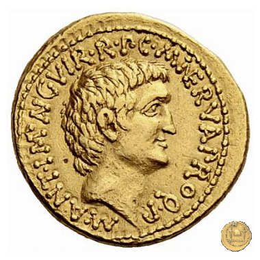 517/4 - aureo M. Antonius / M. Cocceius Nerva 41 BC (Itinerante con M. Antonius)