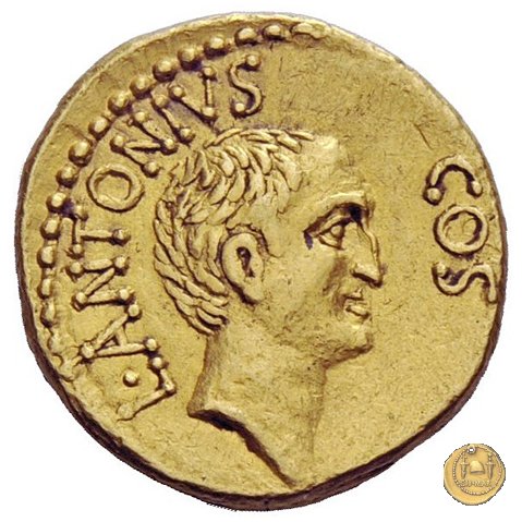 517/4 - aureo M. Antonius / M. Cocceius Nerva 41 BC (Itinerante con M. Antonius)