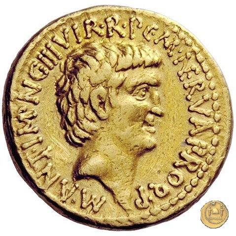 517/4 - aureo M. Antonius / M. Cocceius Nerva 41 BC (Itinerante con M. Antonius)
