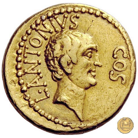 517/4 - aureo M. Antonius / M. Cocceius Nerva 41 BC (Itinerante con M. Antonius)