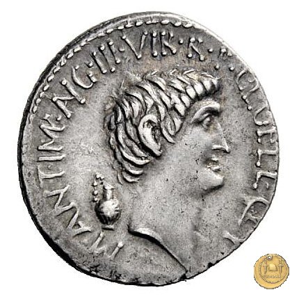 517/8 - denario M. Antonius / C. Iulius Caesar Octavianus / L. Gellius 41 BC (Itinerante con M. Antonius)