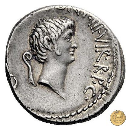 517/8 - denario M. Antonius / C. Iulius Caesar Octavianus / L. Gellius 41 BC (Itinerante con M. Antonius)