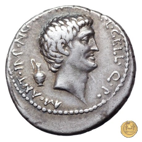 517/8 - denario M. Antonius / C. Iulius Caesar Octavianus / L. Gellius 41 BC (Itinerante con M. Antonius)