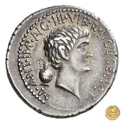 517/8 - denario M. Antonius / C. Iulius Caesar Octavianus / L. Gellius 41 BC (Itinerante con M. Antonius)