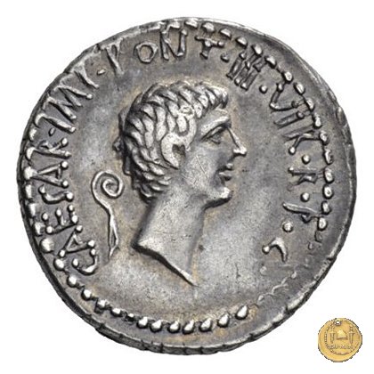 517/8 - denario M. Antonius / C. Iulius Caesar Octavianus / L. Gellius 41 BC (Itinerante con M. Antonius)