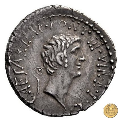 517/8 - denario M. Antonius / C. Iulius Caesar Octavianus / L. Gellius 41 BC (Itinerante con M. Antonius)