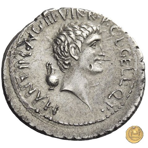 517/8 - denario M. Antonius / C. Iulius Caesar Octavianus / L. Gellius 41 BC (Itinerante con M. Antonius)