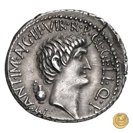 517/8 - denario M. Antonius / C. Iulius Caesar Octavianus / L. Gellius 41 a.C. (Itinerante con M. Antonius)