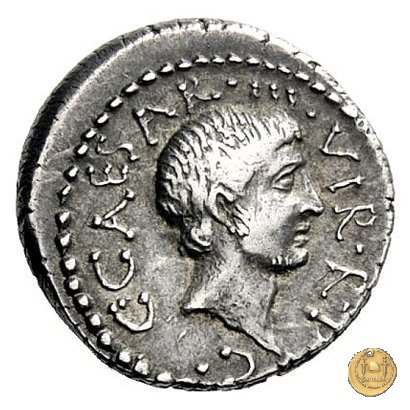 518/1 - denario C. Iulius Caesar Octavianus / L. Cornelius Balbus 41 BC (Itinerante con Octavianus)