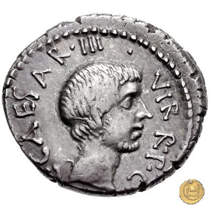 518/1 - denario C. Iulius Caesar Octavianus / L. Cornelius Balbus 41 BC (Itinerante con Octavianus)