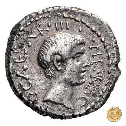 518/1 - denario C. Iulius Caesar Octavianus / L. Cornelius Balbus 41 BC (Itinerante con Octavianus)