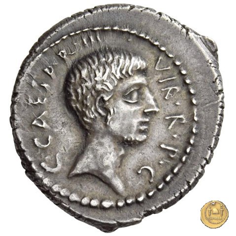 518/1 - denario C. Iulius Caesar Octavianus / L. Cornelius Balbus 41 BC (Itinerante con Octavianus)