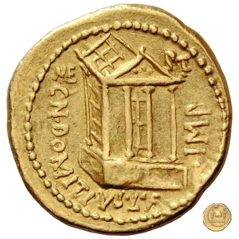 519/1 - aureo Cn. Domitius L.f.Cn.n. Ahenobarbus 41 BC (Itinerante con Domitius)