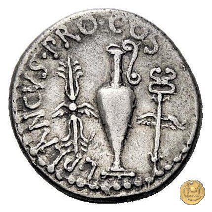 522/2 - denario M. Antonius / L. Munatius Plancus 40 BC (Itinerante con M. Antonius)