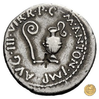 522/2 - denario M. Antonius / L. Munatius Plancus 40 BC (Itinerante con M. Antonius)