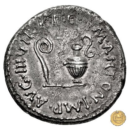 522/4 - denario M. Antonius / L. Munatius Plancus 40 BC (Itinerante con M. Antonius)