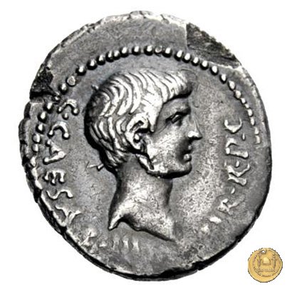 523/1 - denario C. Iulius Caesar Octavianus / Q. Salvidienus Salvius 40 BC (Itinerante con Octavianus)