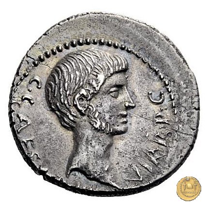 523/1 - denario C. Iulius Caesar Octavianus / Q. Salvidienus Salvius 40 BC (Itinerante con Octavianus)