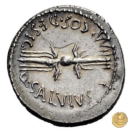 523/1 - denario C. Iulius Caesar Octavianus / Q. Salvidienus Salvius 40 a.C. (Itinerante con Octavianus)