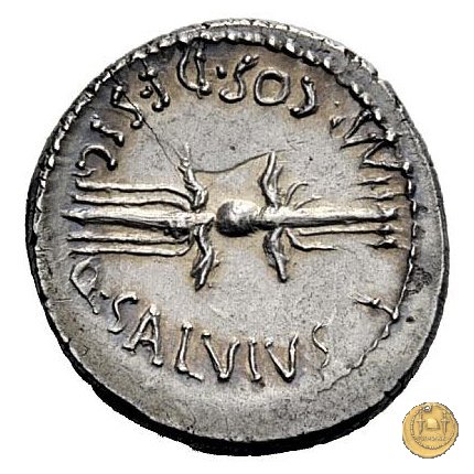 523/1 - denario C. Iulius Caesar Octavianus / Q. Salvidienus Salvius 40 BC (Itinerante con Octavianus)