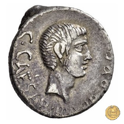 523/1 - denario C. Iulius Caesar Octavianus / Q. Salvidienus Salvius 40 BC (Itinerante con Octavianus)