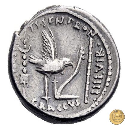 525/2 - denario C. Iulius Caesar Octavianus / Ti. Sempronius Gracchus 40 BC (Roma)