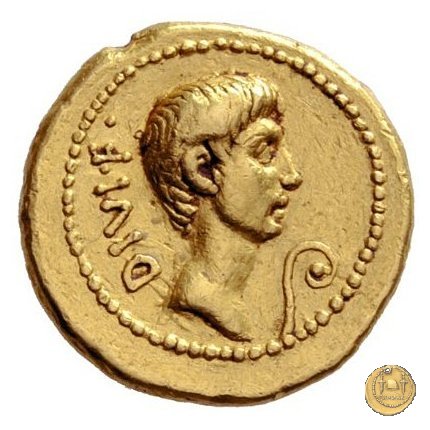 526/3 - aureo C. Iulius Caesar Octavianus / Q. Voconius Vitulus 40 BC (Roma)