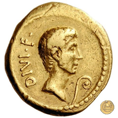 526/3 - aureo C. Iulius Caesar Octavianus / Q. Voconius Vitulus 40 BC (Roma)