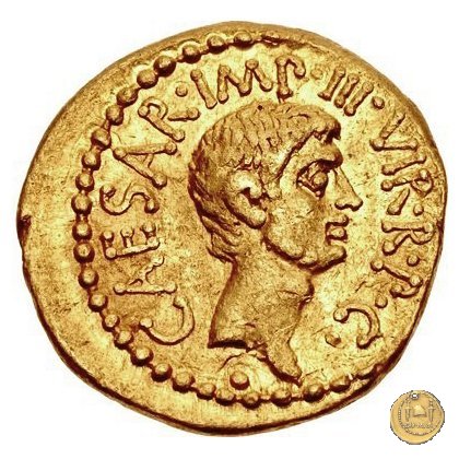 528/1 - aureo M. Antonius / C. Iulius Caesar Octavianus 39 a.C. (Itinerante con M. Antonius)