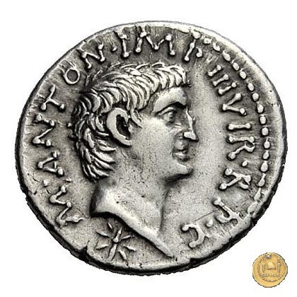 528/2 - denario M. Antonius / C. Iulius Caesar Octavianus 39 BC (Itinerante con M. Antonius)