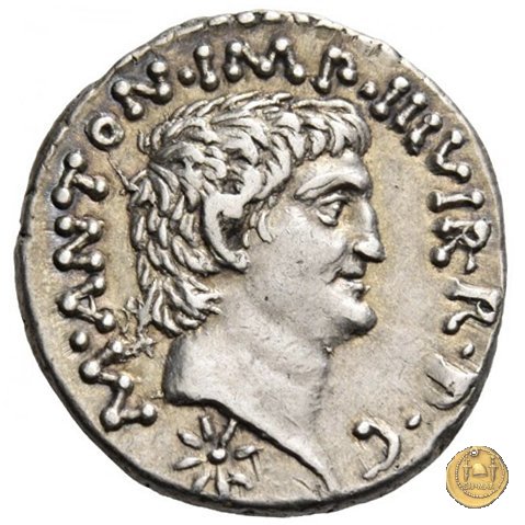 528/2 - denario M. Antonius / C. Iulius Caesar Octavianus 39 BC (Itinerante con M. Antonius)