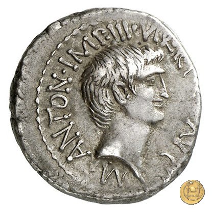 528/3 - denario M. Antonius / C. Iulius Caesar Octavianus 39 BC (Itinerante con M. Antonius)