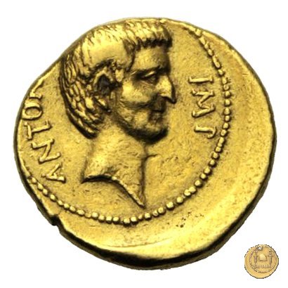 529/1 - aureo C. Iulius Caesar Octavianus / M. Antonius 39 BC (Itinerante con Octavianus)