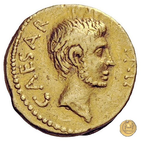 529/1 - aureo C. Iulius Caesar Octavianus / M. Antonius 39 BC (Itinerante con Octavianus)