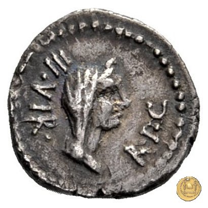 529/4 - quinario C. Iulius Caesar Octavianus / M. Antonius 39 BC (Itinerante con Octavianus)