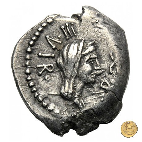 529/4 - quinario C. Iulius Caesar Octavianus / M. Antonius 39 BC (Itinerante con Octavianus)