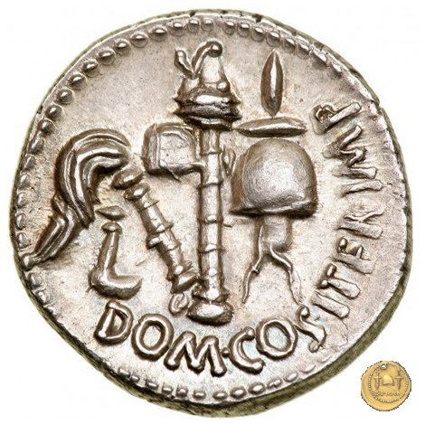 532/1 - denario Cn. Domitius M.f.M.n. Calvinus 39 BC (Osca)