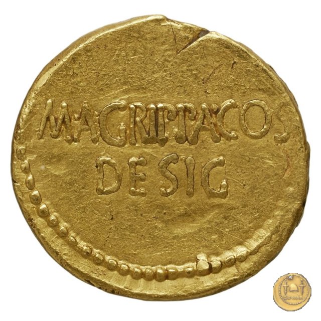 534/1 - aureo C. Iulius Caesar Octavianus / M. Vipsanius Agrippa 38 BC (Itinerante con Octavianus)