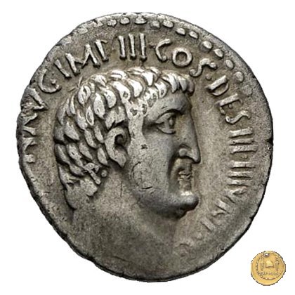 542/1 - denario M. Antonius / M. Iunius Silanus 33 BC (Itinerante con M. Antonius)