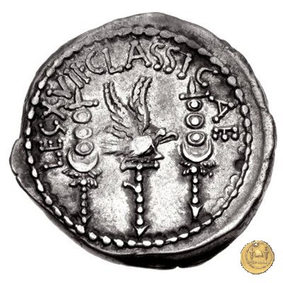 544/10 - denario LEG. XVII CLASSICAE 32-31 BC (Itinerante con M. Antonius)