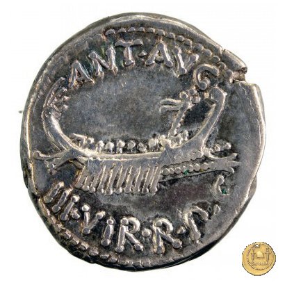 544/10 - denario LEG. XVII CLASSICAE 32-31 BC (Itinerante con M. Antonius)