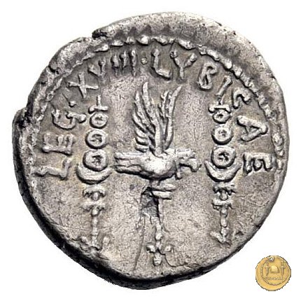 544/11 - denario LEG. XVIII LYBICAE 32-31 BC (Itinerante con M. Antonius)