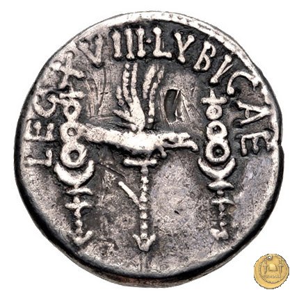 544/11 - denario LEG. XVIII LYBICAE 32-31 BC (Itinerante con M. Antonius)